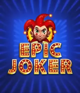 Enter the energetic world of Epic Joker slot by Relax Gaming, showcasing a playful joker with a vivid hairstyle against a sparkling blue background. This image captures the light-hearted spirit of classic slots, great for fans of classic casino aesthetics, offering a charming gaming experience.