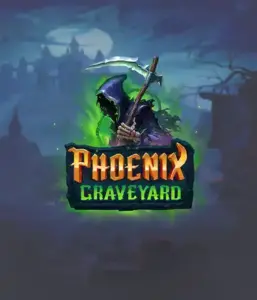 ELK Studios' Phoenix Graveyard game screen, showcasing the mystical graveyard and the legendary phoenix rising from the ashes. The visual highlights the slot's unique expanding reel feature, enhanced by its gorgeous symbols and gothic theme. The design reflects the game's legend of the phoenix's revival, attractive for those fascinated by legends.