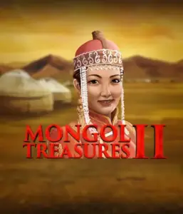 Explore the rich heritage of Mongolia with Mongol Treasures 2 slot by Endorphina, highlighting a graceful Mongolian woman adorned in traditional attire against a sunset-lit Mongolian steppe backdrop. This image portrays the spirit of Mongolian culture, delivering a memorable cultural journey. 